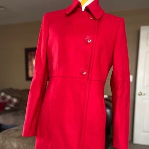 Benetton red wool coat